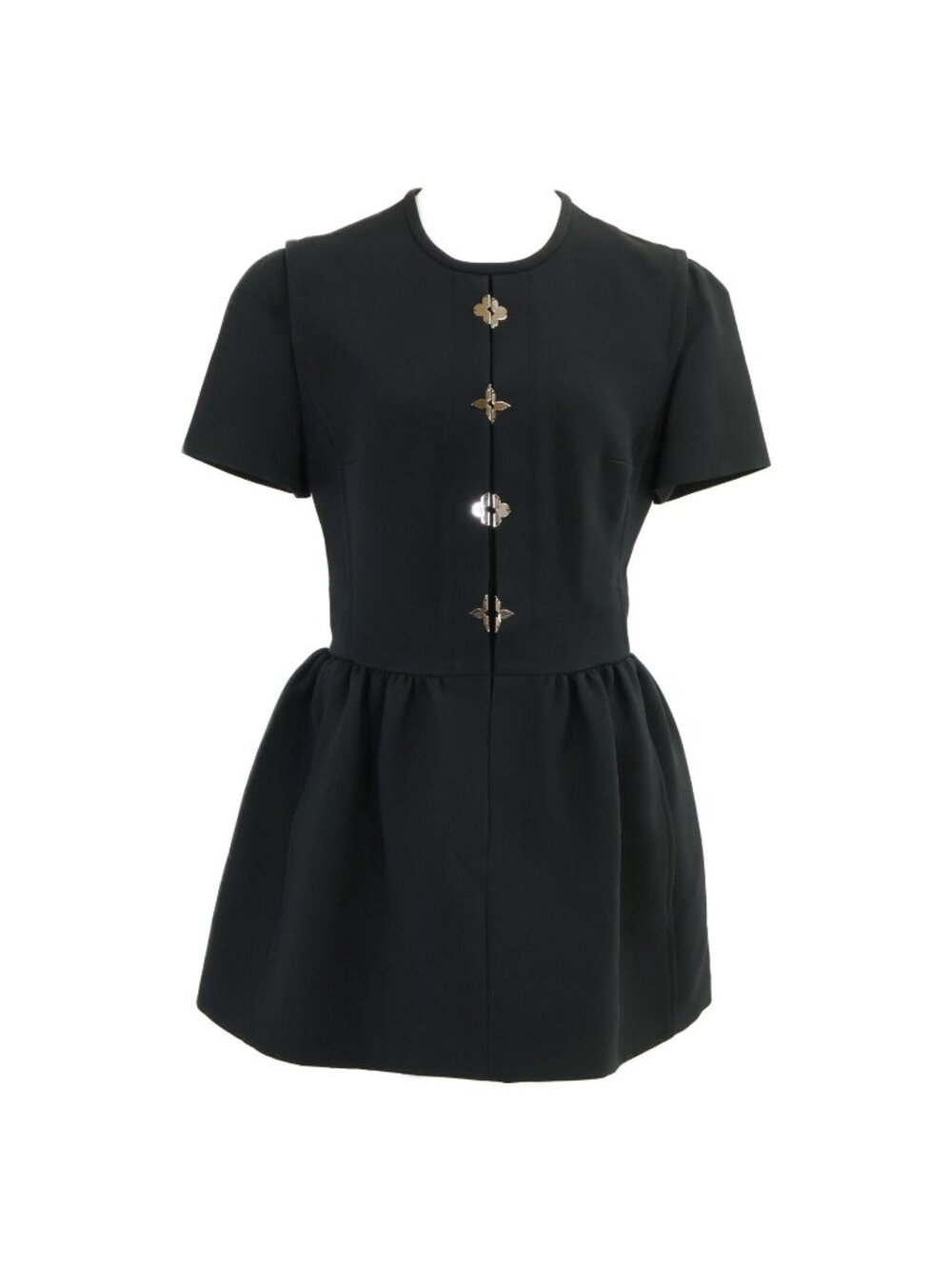 Louis Vuitton Monogram Flower Wool Silk Dress 36